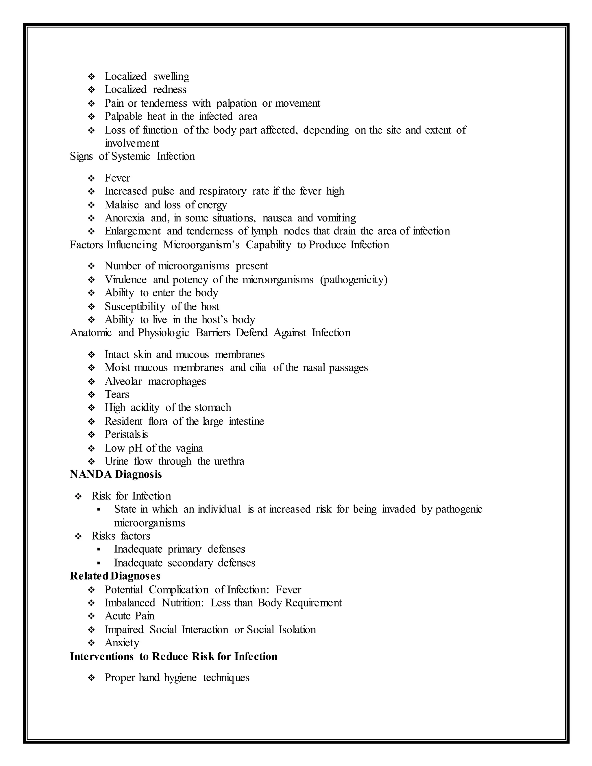 Localized Redeness Asepsis | DOCX