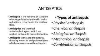 Asepsis treatment causes and understanding | PPTX