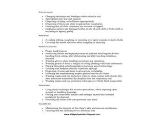 Asepsis and infection control