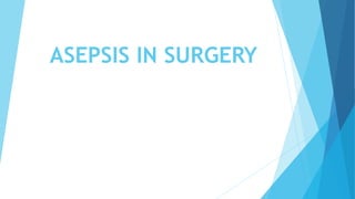 ASEPSIS IN SURGERY
 