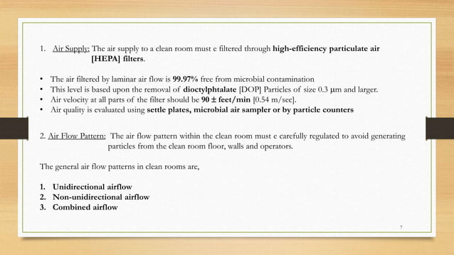 Aseptic Area and Microbial Control. - Pharmaceutical Microbiology ...