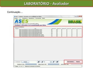 LABORATÓRIO - Avaliador Continuação.... 