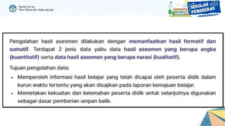 Mengolah hasil asesmen
 