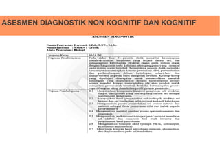 ASESMEN DIAGNOSTIK NON KOGNITIF DAN KOGNITIF
 