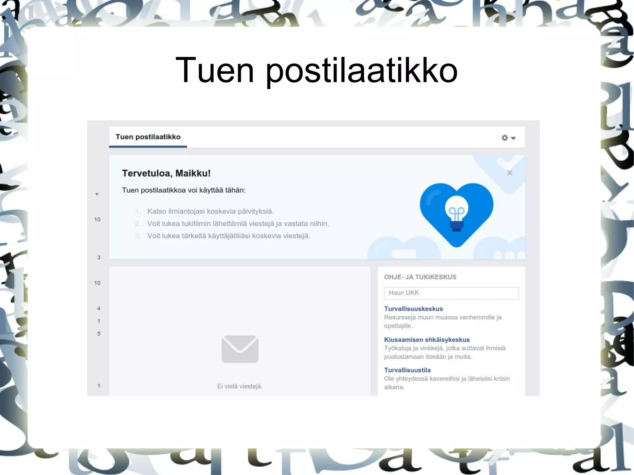 Tuen postilaatikko
 
