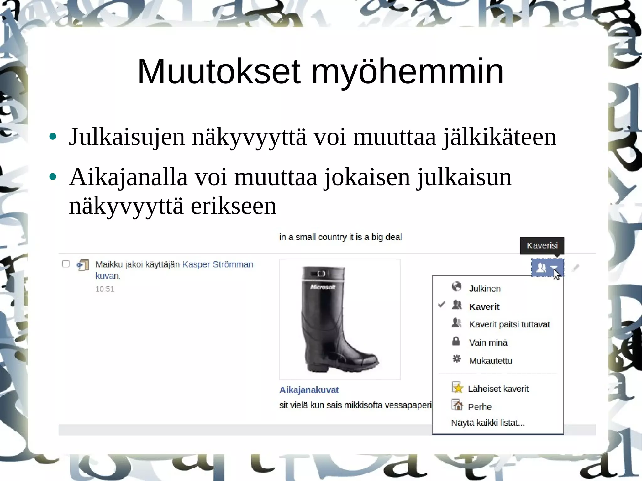 Käyttäytyminen – Sivuston nopeus,
Tapahtumat, AdSense, Kokeilut
● Sivuston latausaika kertoo sivujen keskimääräisen latausajan
● Nopeusehdotukset kertovat miten sivuistasi saa nopeammat
● Käyttäjien ajankäyttö ovat ajoitustietoryhmät, joten voi
määrittää latautuivatko/suoritettiinko sivusi/resurssisi
hyväksyttävissä rajoissa.
– Vaatii että sivuston latausaika on käytössä
● Tapahtumat ja kokeilut vaativat lisämäärittelyjä
● AdSense tilin liittämistä Analyticsiin
● In-Page Analytics – toimii vain Chromessa
 