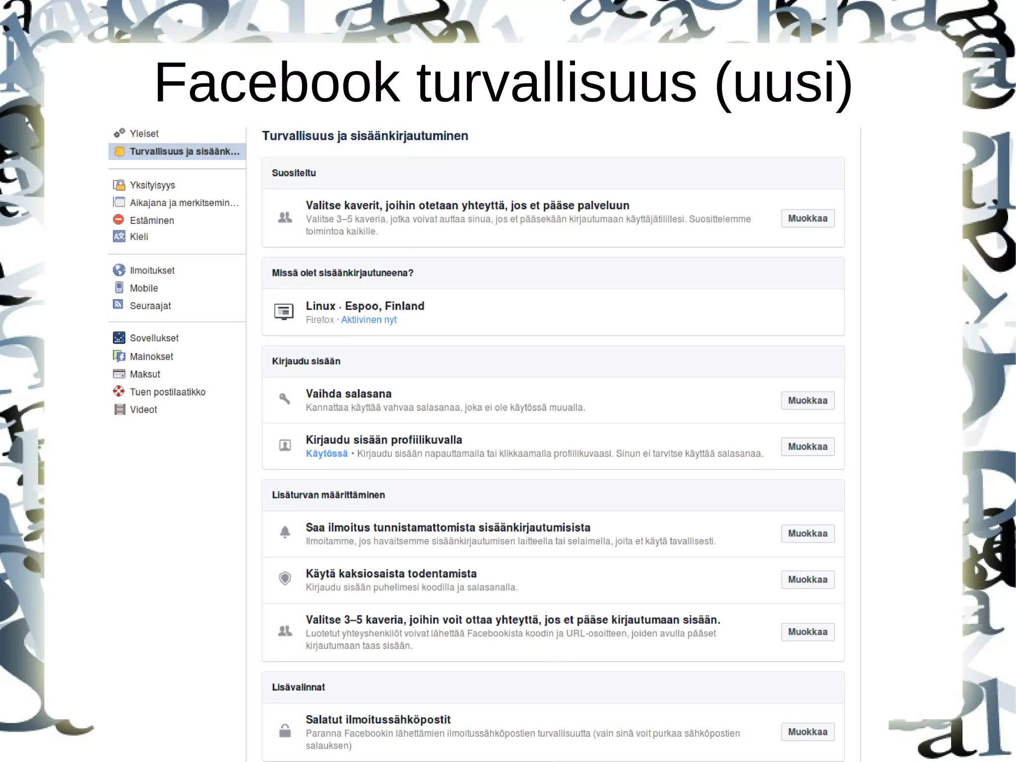 Facebook turvallisuus (uusi)
 