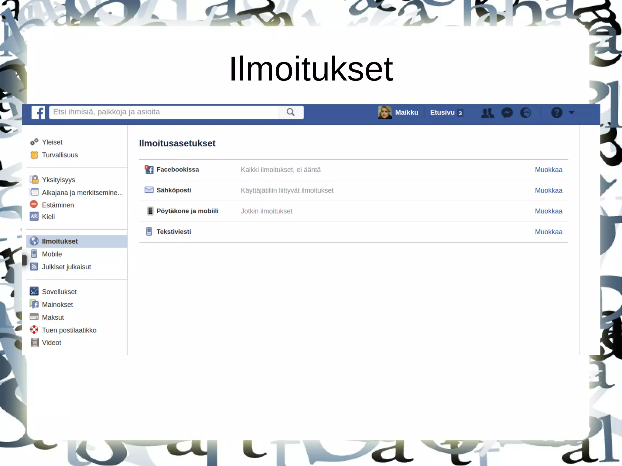 Ilmoitukset
 