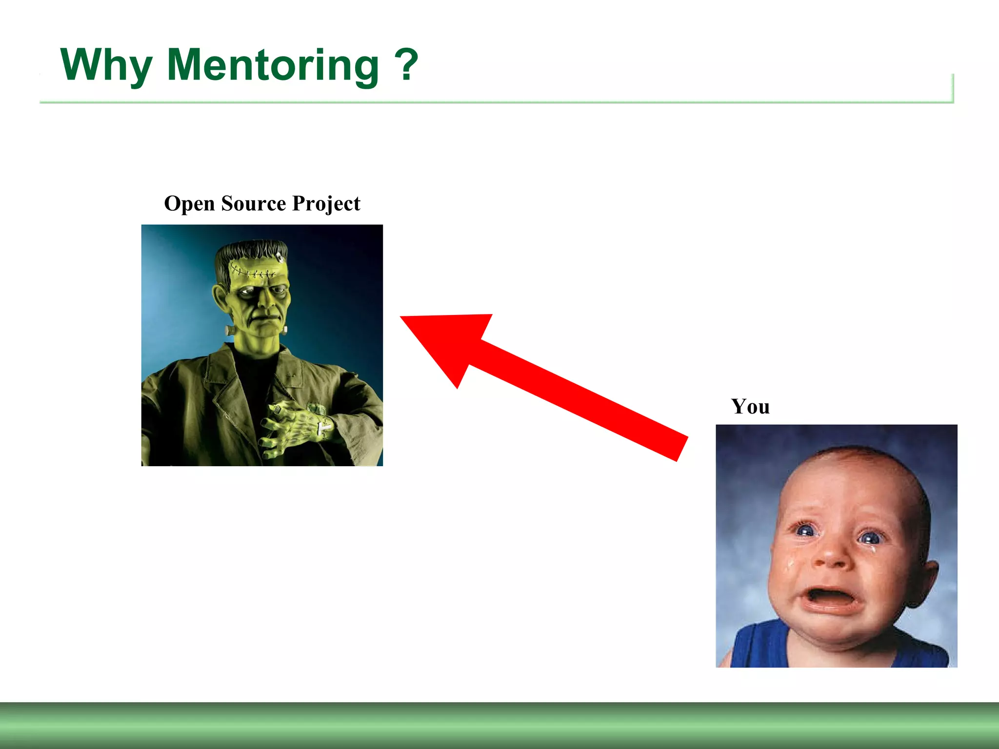 Why Mentoring ?
Open Source Project
You
 
