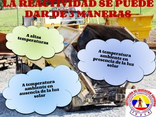 LA REACTIVIDAD SE PUEDE
DAR DE 3 MANERAS
 