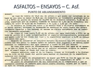 ASFALTOS – ENSAYOS – C. Asf.
PUNTO DE ABLANDAMIENTO
 