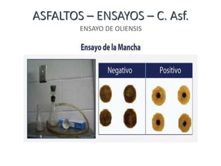 ASFALTOS – ENSAYOS – C. Asf.
ENSAYO DE OLIENSIS
 