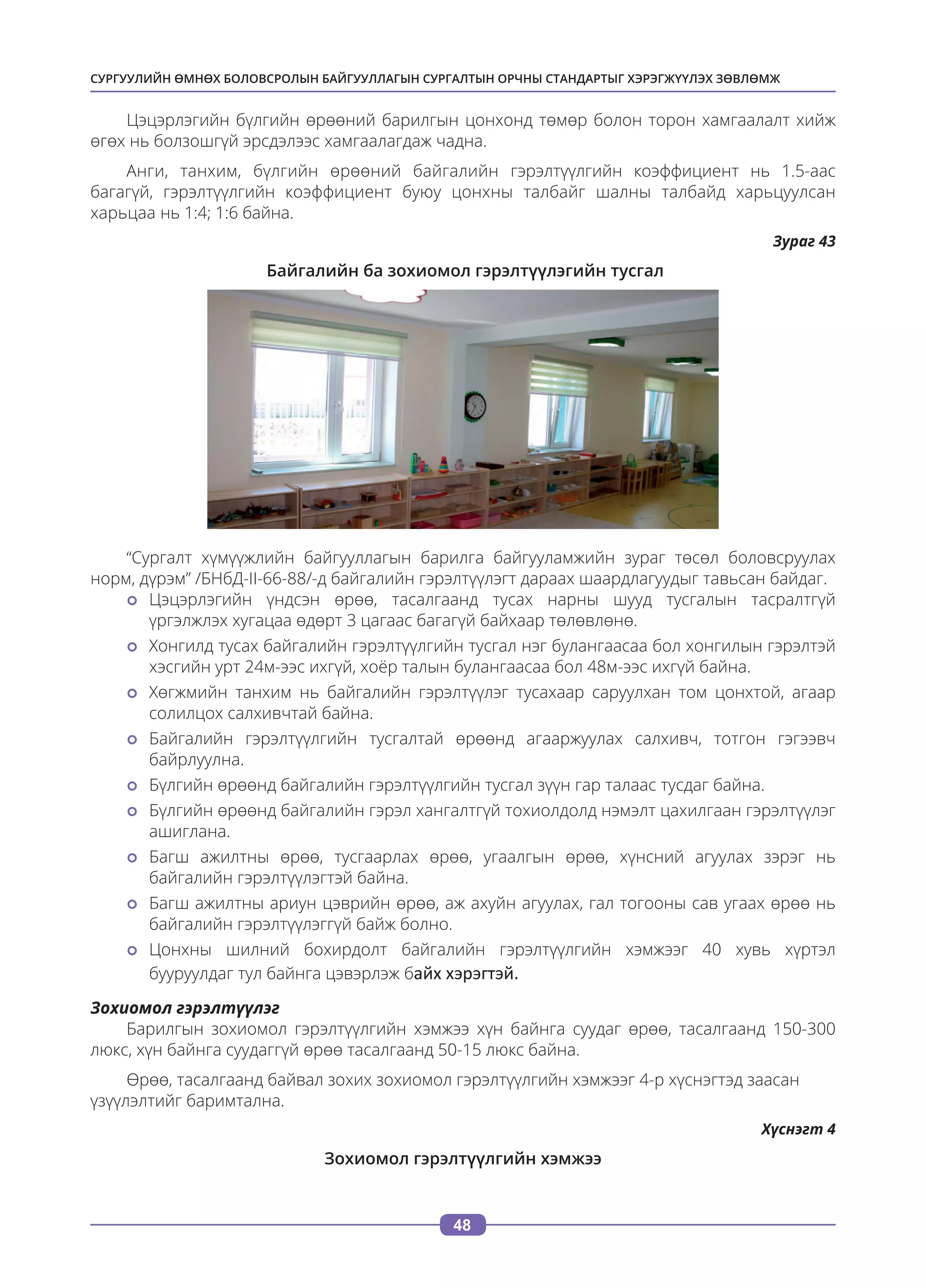 Сургуулийн өмнөх боловсролын байгууллагын сургалтын орчны стандартыг ...