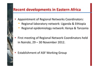FAO‐ECTAD network and control strategy for ASF