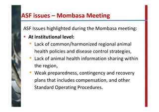 FAO‐ECTAD network and control strategy for ASF