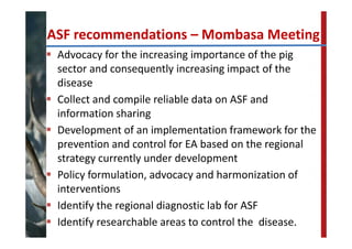 FAO‐ECTAD network and control strategy for ASF