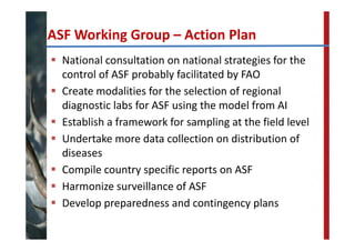 FAO‐ECTAD network and control strategy for ASF