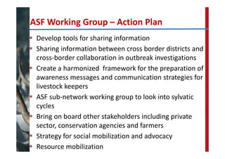 FAO‐ECTAD network and control strategy for ASF