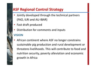 FAO‐ECTAD network and control strategy for ASF