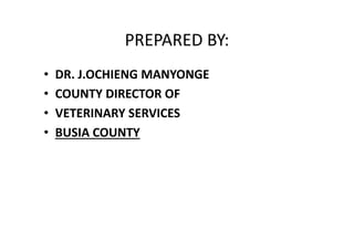 Opening remarks on the closing workshop of the BecA‐ILRI‐CSIRO‐AusAID project  on Understanding ASF epidemiology as a basis for control