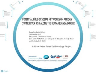 Understanding ASF epidemiology: A prerequisite for disease control