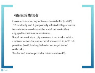Understanding ASF epidemiology: A prerequisite for disease control