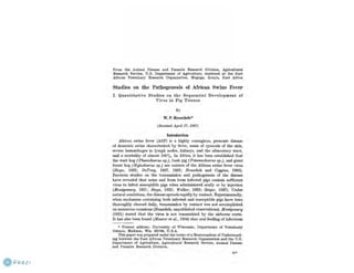 Understanding ASF epidemiology: A prerequisite for disease control