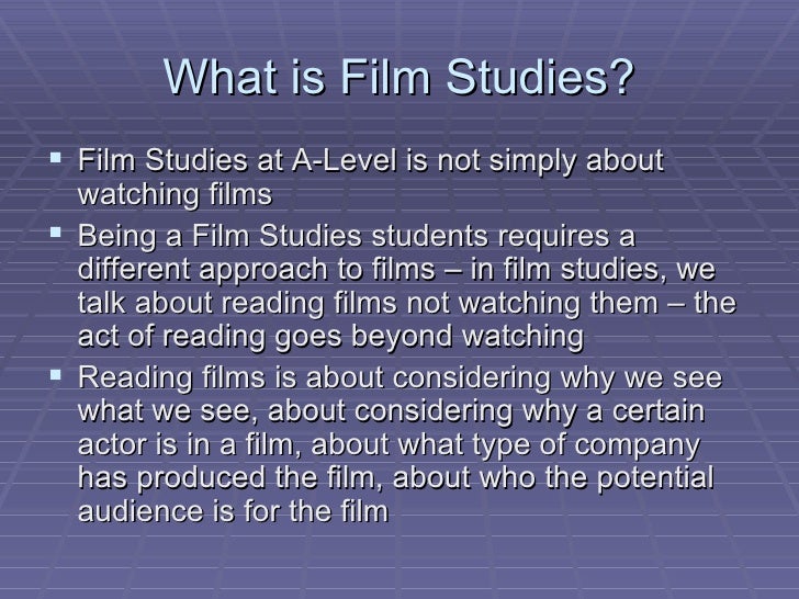 As level film studies coursework