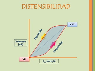 DISTENSIBILIDAD

                         CPT




Volumen
  (mL)




    VR
          Paw (cm H2O)
 