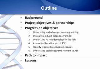 Epidemiology of African Swine Fever: A prerequisite to control
