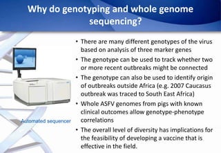 Epidemiology of African Swine Fever: A prerequisite to control