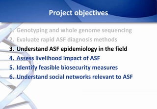 Epidemiology of African Swine Fever: A prerequisite to control