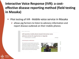 African swine fever prevention and control research in Uganda (2011-2018)