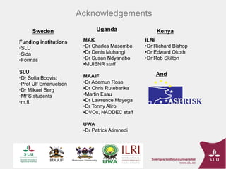 ASF Uganda-project progress update and implications thereof