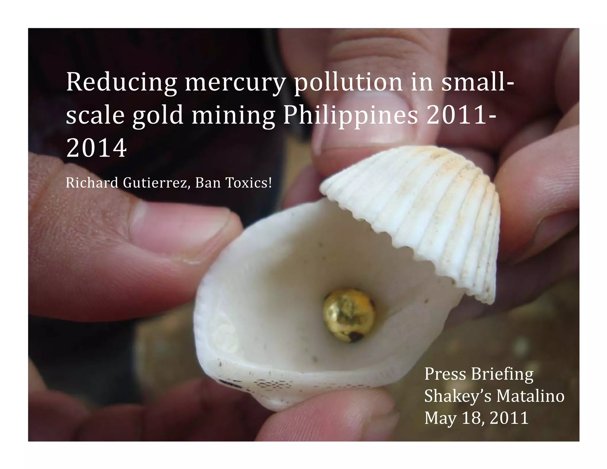 Reducing Mercury Pollution in Small-Scale Gold Mining Philippines 2011 ...