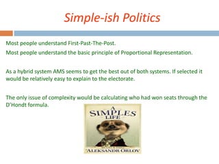 AS Government & Politics - Additional Member System | PPTX