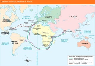 Oceanos Pacífico, Atlântico e Índico.
 
