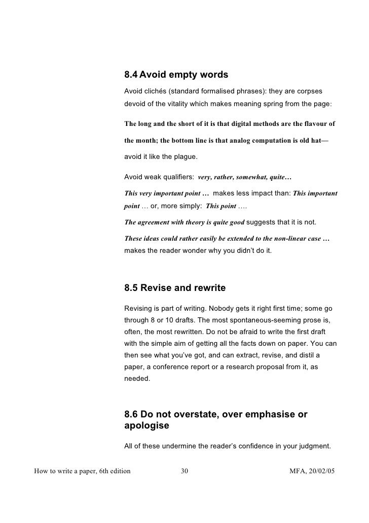 Mike ashby how to write a paper