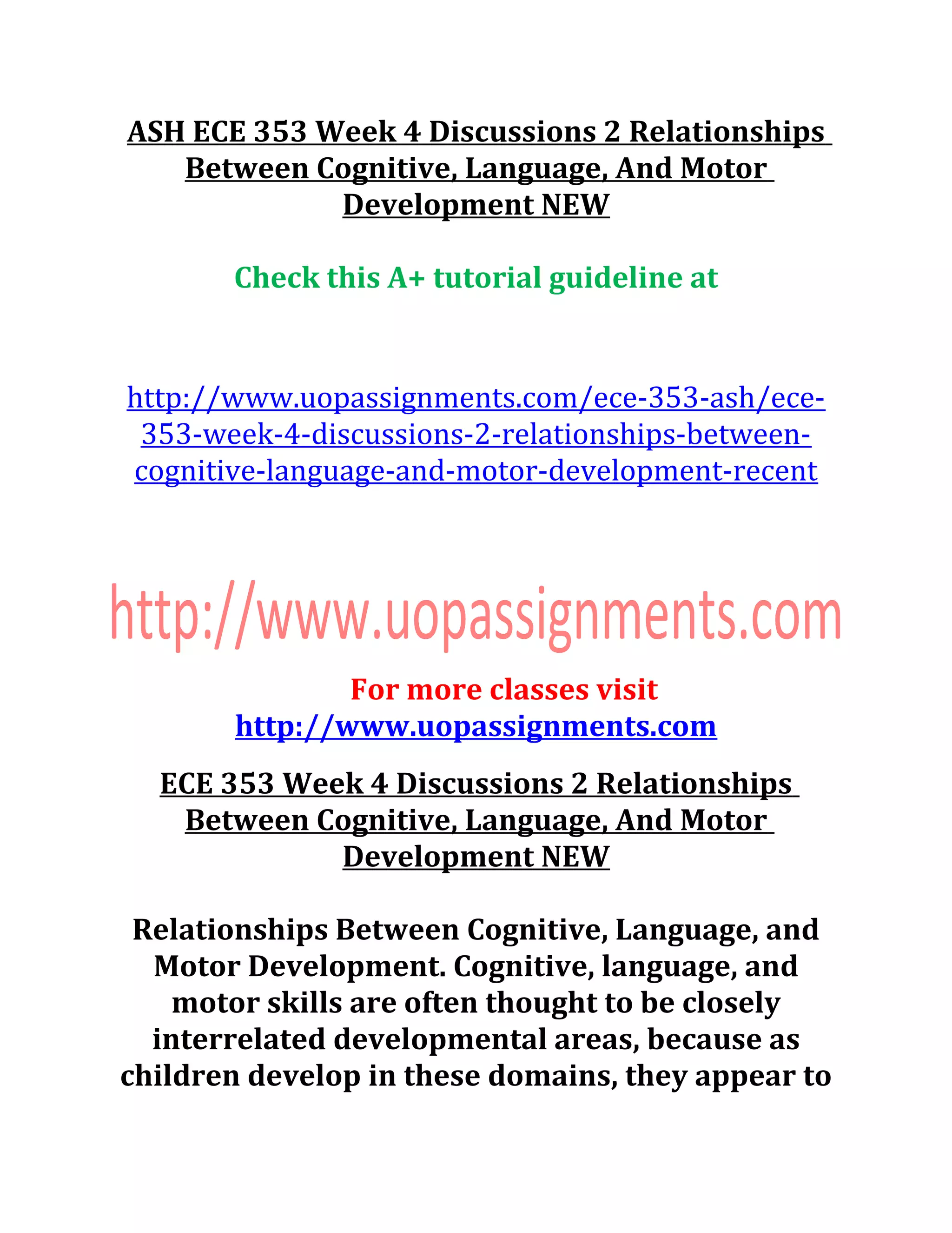 Ash ece 353 week 4 discussions 2 relationships between cognitive PDF