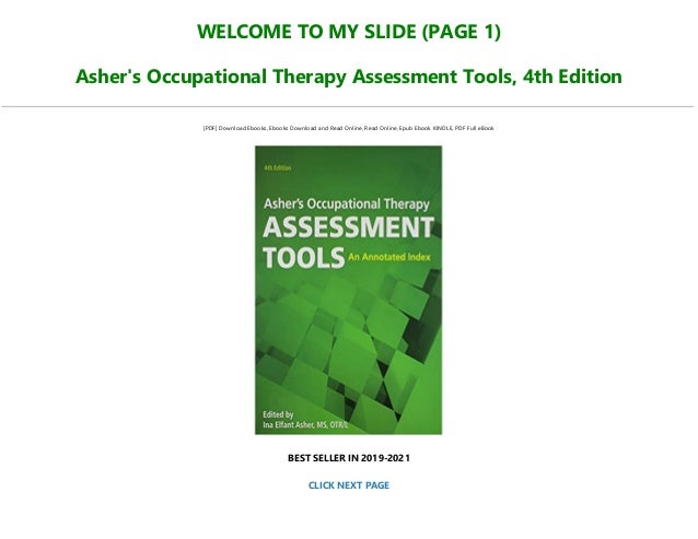 P D F Download Asher S Occupational Therapy Assessment Tools 4th E
