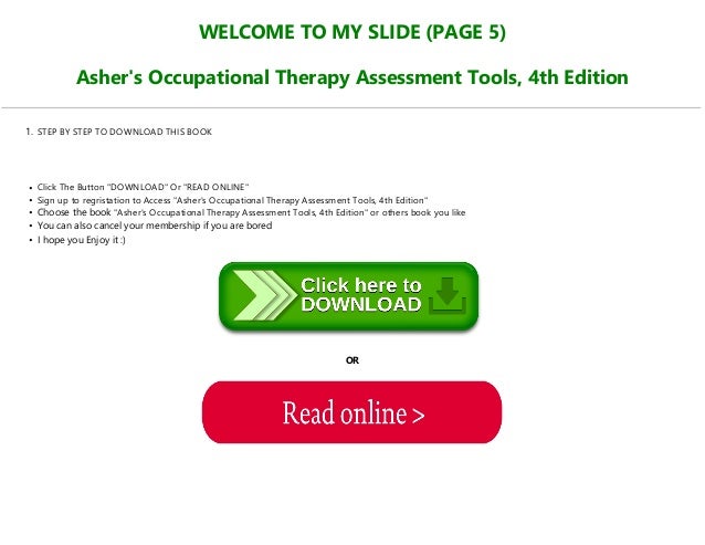 P D F Download Asher S Occupational Therapy Assessment Tools 4th E