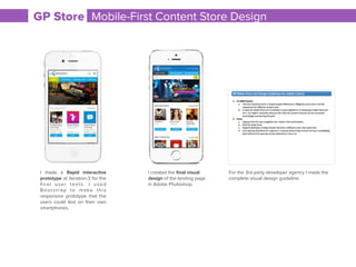 I wireframed all the responsive layouts for the mobile screens and created visual designs for some of the pages.
Responsive Design
MerchBee
 