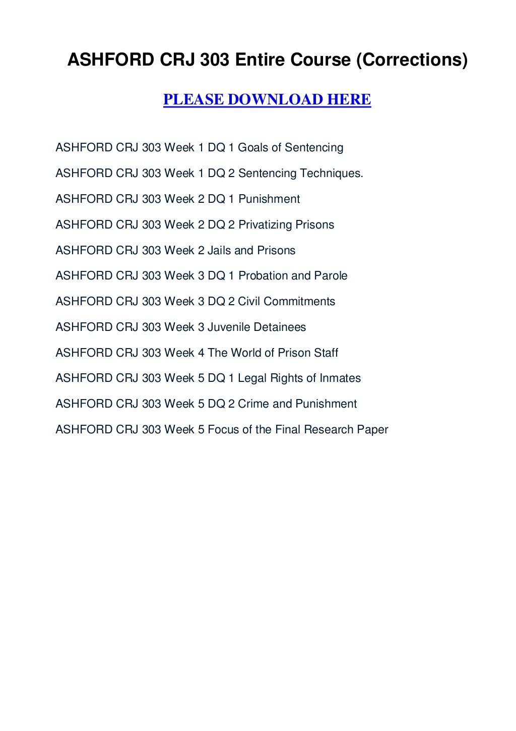 Crj 303 corrections entire course week 15 essay 03 picture