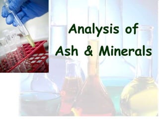 Analysis of
Ash & Minerals
 