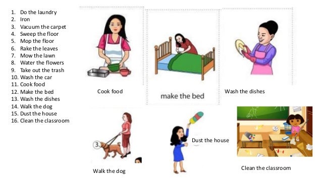 household chores teaching esl house chores