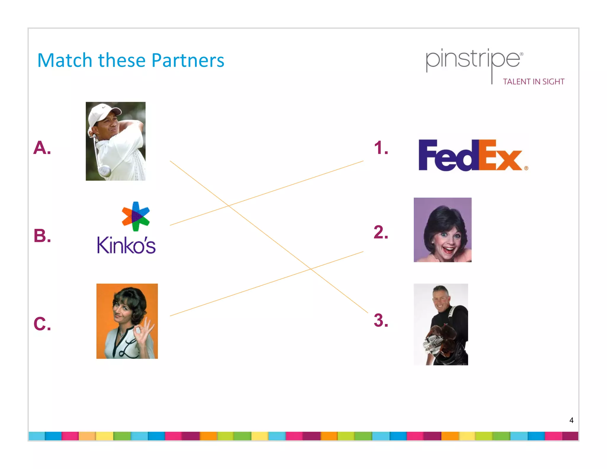 Match these Partners 



A.                      1.



B.                      2.



C.                      3.




                             4
 