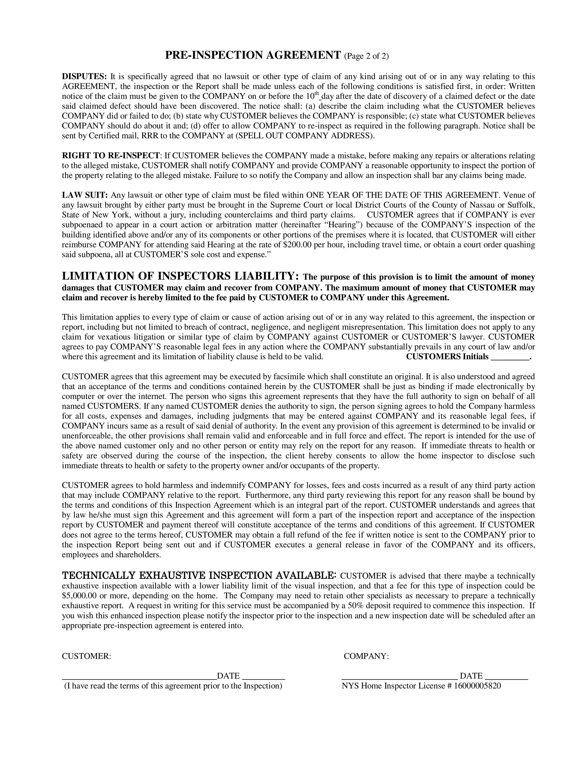 Pre Inspection Agreement.pdf Ashi mahi pre-inspection agreement | PDF