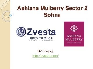 Ashiana Mulberry Sector 2
Sohna
BY: Zvesta
http://zvesta.com/
 