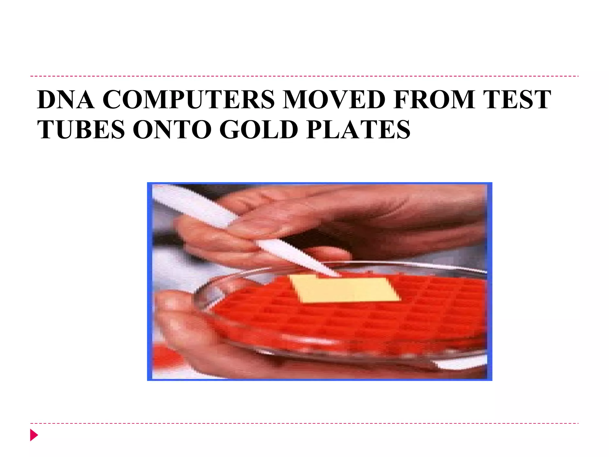 DNA COMPUTERS MOVED FROM TEST TUBES ONTO GOLD PLATES 