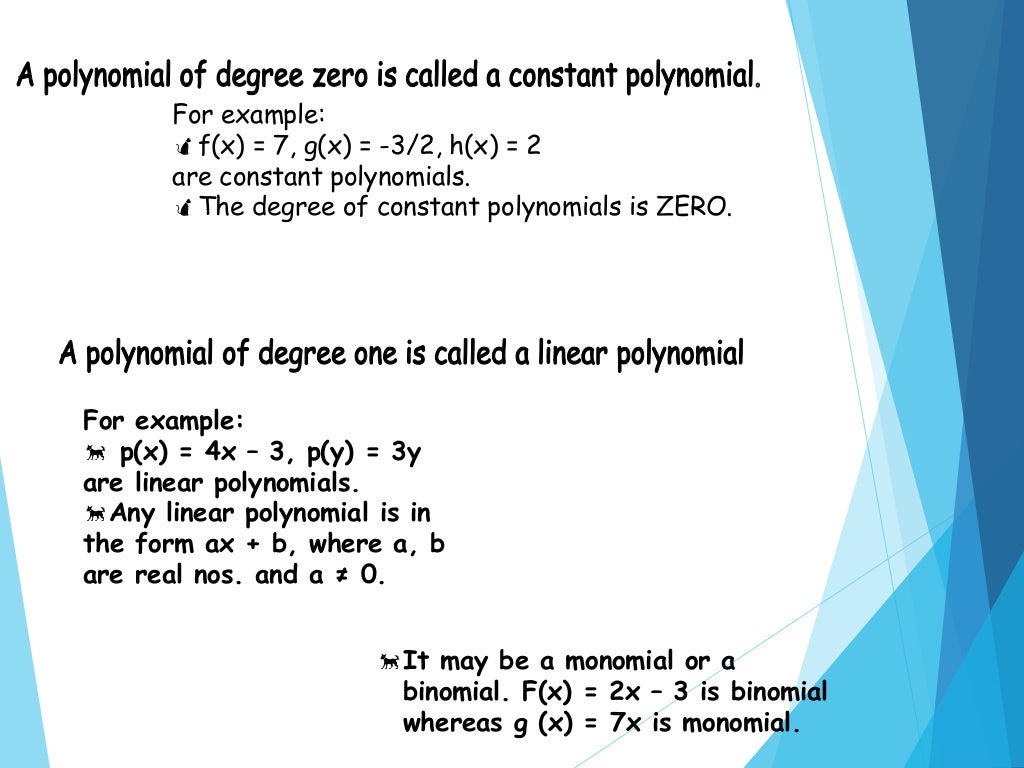 polynomials ppt presentation class 10